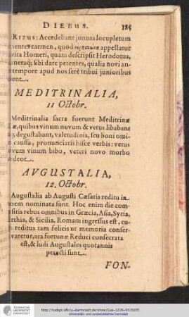 Augustalia, 12. Octobr.