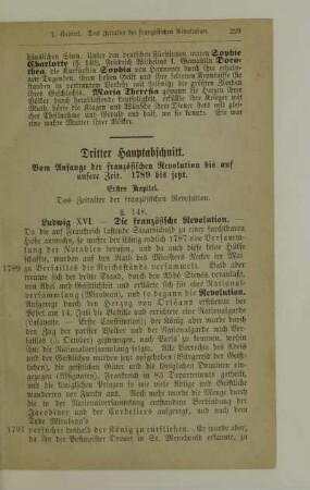 Dritter Hauptabschnitt. Vom Anfange der französischen Revolution bis auf unsere Zeit. 1789 bis jetzt