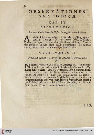 Cap. IV: Observationes anatomicae