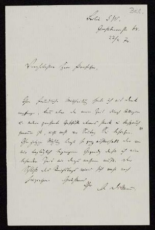 Nr. 46: Brief von August Dillmann an Heinrich Ewald, Berlin, 23.4.1874