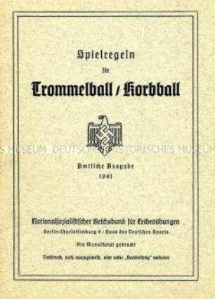 Heft mit Spielregeln für Trommelball/Korbball