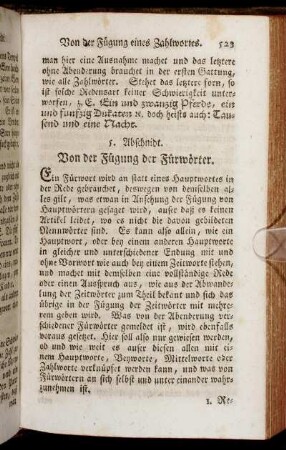 5. Abschnidt. Von der Fügung der Fürwörter.