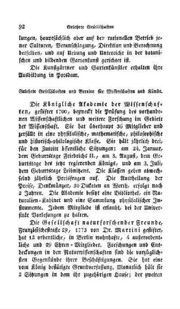 Gelehrte Gesellschaften und Vereine für Wissenschaften und Künste