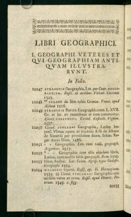 I. Geographi Veteres et qui Geographiam...