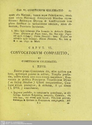 Caput VI. Convocatorum Comparitio, Et Comitiorum Celebratio