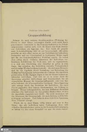 Dritter Abschnitt. Gruppenbildung