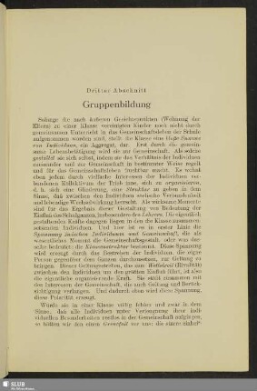 Dritter Abschnitt. Gruppenbildung