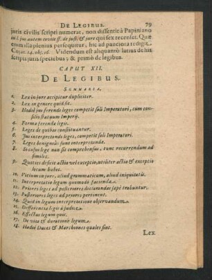 Caput XII. De Legibus.
