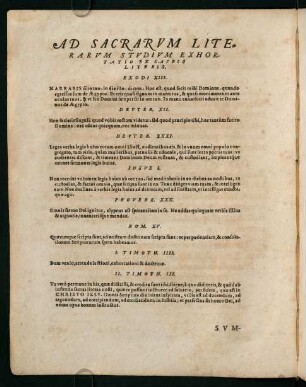 3v, Ad sacrarum literarum studium exhortatio ex sacris literis