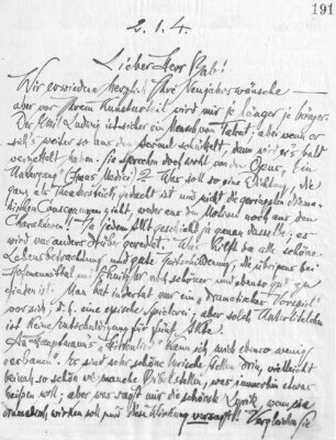 Brief an Julius Bab