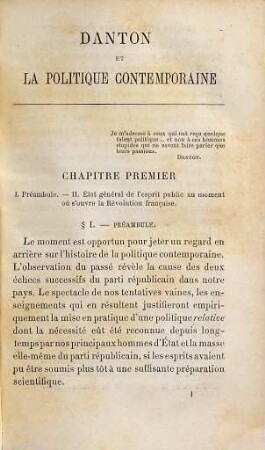 Danton et la politique contemporaine