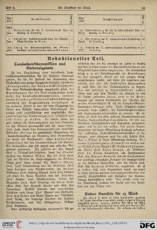 Landeskunstkommission und Nationalgalerie