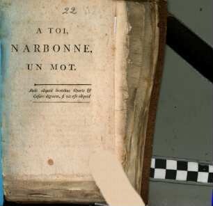 À toi, Narbonne, un mot