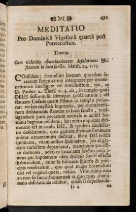 491-499, Meditatio Pro Dominica VIgesima quarta post ...; ...