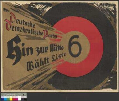 Wahlplakat der DDP zur Reichstagswahl am 20. Mai                                         1928