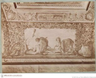 Die Taten des Herkules & Laubengang mit Tieren, Herkules erschlägt den König Diomedes und zähmt seine Rosse