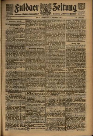 Zweite Ausgabe vom Mittwoch, den 01. September 1909.