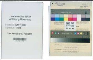 Entnazifizierung Richard Hackenstrahs , geb. 31.08.1896 (Technischer Angestellter)