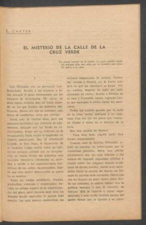 El misterio de la calle de la Cruz Verde : Un piano resonó en la noche. La casa estaba vacia. La música sólo era oída por el hombre que estaba junto a la casa.