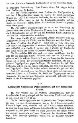 § 19. Konjugierte Chaslessche Punktquadrupel auf der desmischen Fläche