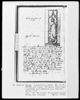 Georg Friedrich Heß, Großer Ehrentag, Lobrede auf Amadeus von Buseck — Gotische Nischenskulptur Karls des Großen, Folio 15 verso
