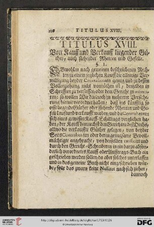 Titulus XVIII