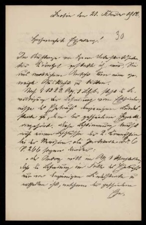 30: Brief von Max Greiff an Gottlieb Planck, Berlin, 21.2.1902