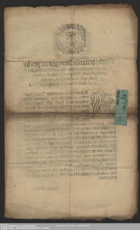Gheboden ende vuytgheroepen by Cornelis van Mansdale Onderschouteth, Borgemeesteren, Schepenen ende Raedt der stadt van Antvverpen, op den XIXen. dach Martij. M.D.LXXXII.