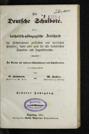 10: Der Deutsche Schulbote - 10. 1851