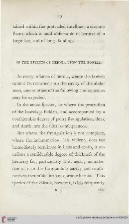 Of the effects of Hernia upon the bowels
