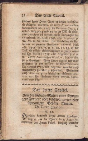 Das dritte Capitel. Von der Gabähr-Mutter einer schwangeren Frauen: oder beschwängerten oder schwangern Gebähr-Mutter