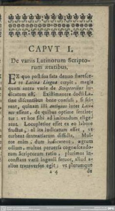 Caput I. De variis Latinorum Scriptorum aetatibus