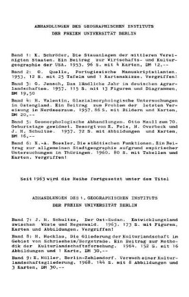 Abhandlungen des Geographischen Instituts der Freien Universität Berlin