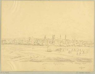 Stadtansicht von Zittau in Sachsen, Blick von den Kaiserfeldern, aus südwestlicher Richtung