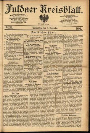 Ausgabe vom Donnerstag, den 08. November 1894.