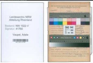 Entnazifizierung Adele Vaupel , geb. 01.08.1904 ()