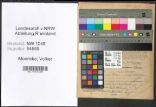 Entnazifizierung Volker Moericke , geb. 22.12.1913 (Biologe)