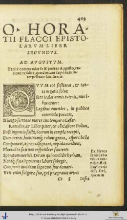 QUINTI HORATII FLACCI EPISTOLARUM LIBER SECUNDUS