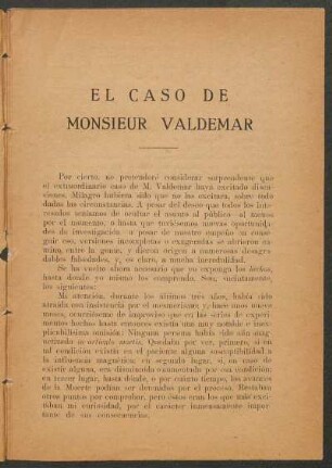 El caso de Monsieur Valdemar