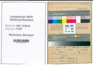 Entnazifizierung Bernhard Beckmann , geb. 05.03.1898 (Weber)