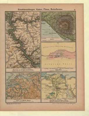 Einzeldarstellungen: Küsten, Flüsse, Bodenformen (Rheintal von Bingen bis Koblenz, Vesuv, Oase Siwa, Stor- und Molde-Fjord, Nildelta und Landenge von Sues)