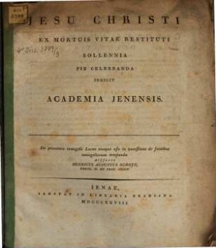De prooemio Evangelii Lucae, eiusque usu in quaestione de fontibus evangeliorum tractanda