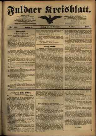 Ausgabe vom Freitag, den 15. November 1907.