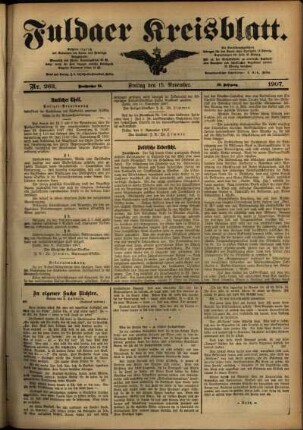 Ausgabe vom Freitag, den 15. November 1907.
