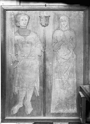 Grabplatte mit der Darstellung eines Ehepaars, Willem Wenemaer und seiner Frau Margarete