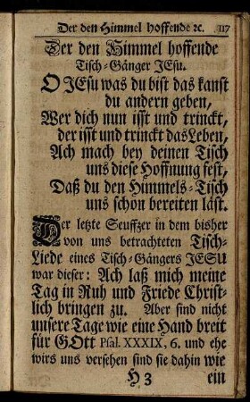 Der den Himmel hoffende Tisch-Gänger Jesu.
