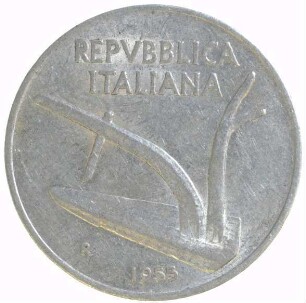 Münze, 10 Lire (ITL), 1955