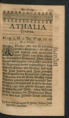 Athalia Tyranna.