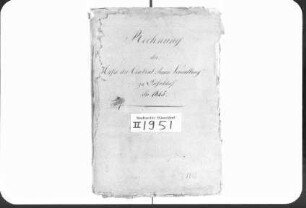 Rechnungen der Armenverwaltung (Zentralwohltätigkeitsanstalt, Zentralarmenverwaltung, Hauptarmenkasse) für 1845