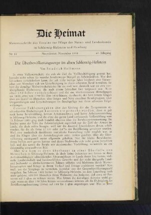 Nr. 11 Neumünster, November 1958 65. Jahrgang